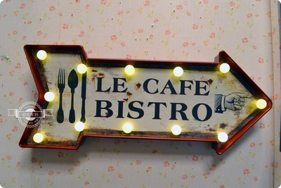工業風LED餐廳箭頭看板 咖啡店小酒館標示指示招牌指標 造型燈飾 壁燈壁飾 店面裝飾佈置【【歐舍家飾】】