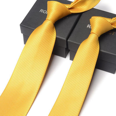 金黃色純色領帶男士商務正裝8cm 紫 灰色韓版窄6cm職業團體舞台女