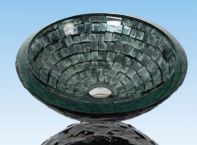 FUO衛浴:42公分 彩繪工藝 藝術強化玻璃碗公盆 (WY15016)預訂!