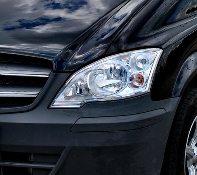 圓夢工廠 Benz 賓士 Vito Viano W639 2011~2015 改裝 鍍鉻銀 車燈框飾貼 前燈框 頭燈框