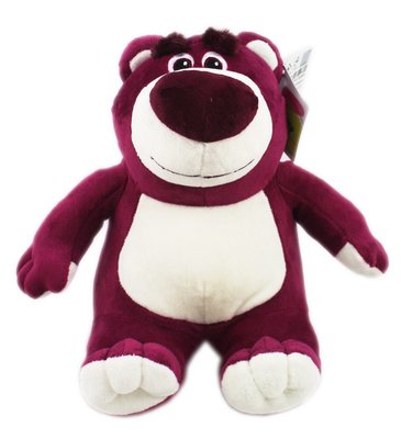 【卡漫迷】 熊抱哥 玩偶 31cm 坐姿 紫 ㊣版 布偶 絨毛娃娃 Lotso 玩具總動員 Toy Story