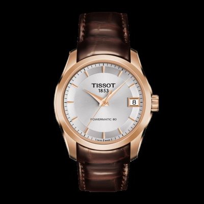Tissot 天梭庫圖系列皮帶80機芯機械女腕錶 T0352073603100