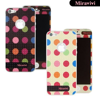 【送!邊框冰沙保護殼】Miravivi iPhone 5 /5S 繽紛巧克力豆豆時尚雙面彩繪保護貼『直購』