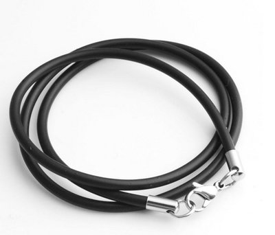 鋼扣環PU皮繩 - （規格約 粗:3mm 長60cm )