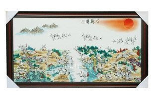 INPHIC-ZF-I013 景德鎮 陶瓷 百鶴圖 瓷板畫 壁畫 壁飾 有框 工藝品