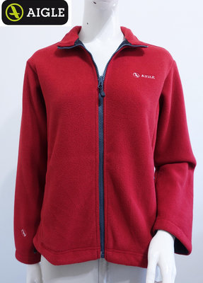 ☆一身衣飾☆ 法國品牌【AIGLE】真品 深紅色 刷毛 夾克外套~直購價1290~💂室