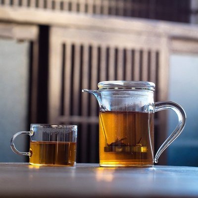 熱賣 天一閣丨側把帶蓋玻璃茶壺過濾泡茶壺家用耐高溫耐熱茶水分離茶具
