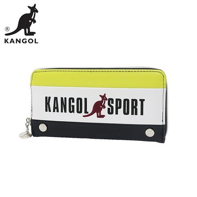 KANGOL SPORT 黃色款 皮革 長夾 皮夾 錢包 KANGOL 英國袋鼠 日本正版【080656】
