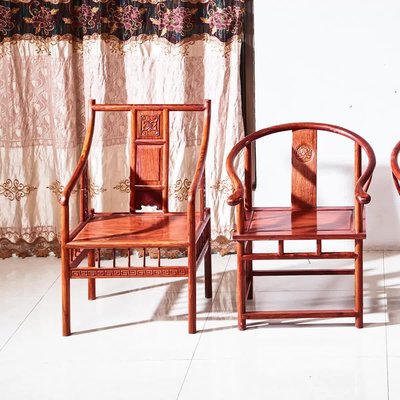 倉庫現貨出貨紅木圈椅刺猬紫檀皇宮椅花梨木單人椅實木中式太師椅三件套卷書椅