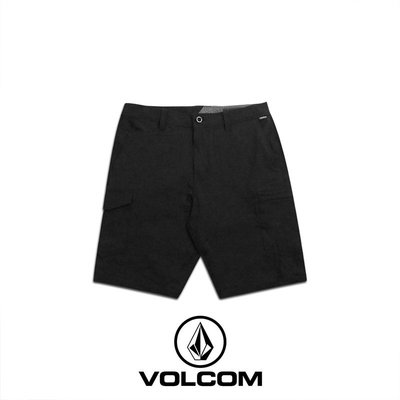 Cover Taiwan 官方直營 Volcom 鑽石 嘻哈 滑板 多口袋 工作短褲 五分褲 休閒短褲 黑色 (預購)