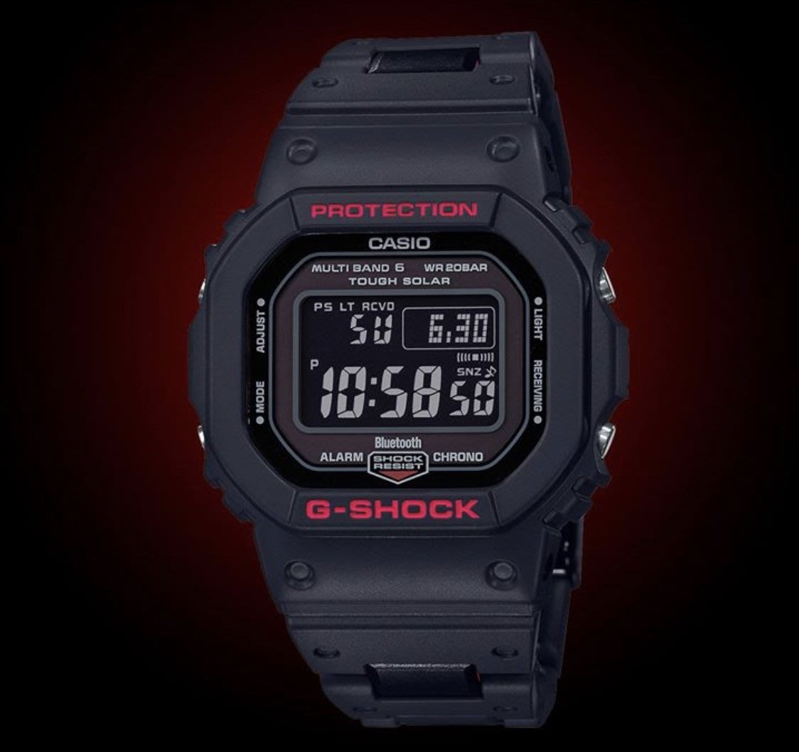 全新gw B5600hr 1 G Shock品牌代表色 紅與黑為主調手錶整體外觀以沉穩