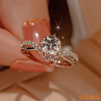 晴天飾品莫桑石（6.5mm）戒指 女 925銀 D色莫桑鑽1ct 可通過測鑽筆檢測 帶GRA證書  為愛加冕鑽戒鑽石