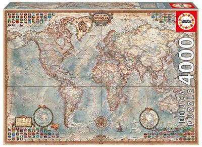 14827 4000片歐洲進口拼圖 EDUCA 經典復古世界地圖