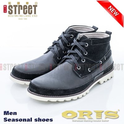 【街頭巷口 Street】ORIS 男款 時尚紳士款 拼接雙材質設計 牛皮材質 休閒皮鞋 SB1591801 黑色
