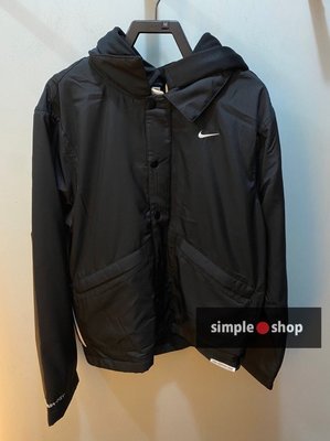 【Simple Shop】NIKE Therma-FIT 運動外套 防潑水 防風 保暖連帽 黑色 DA6858-010