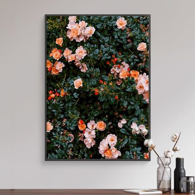 數字油畫diy臥室手繪減壓手工填充填色花卉油彩畫 薔薇花園向日葵~特價