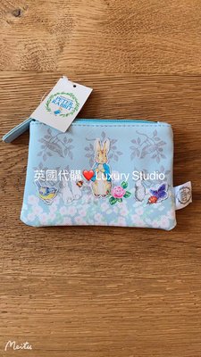 正版 現貨 彼得兔 比得兔 Peter Rabbit 藍色 花卉 零錢包 收納包 鑰匙包 兔子