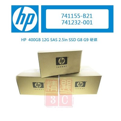 HP 400GB 12G SAS 2.5in SSD G8 G9 硬碟- 741155-B21 741232-001