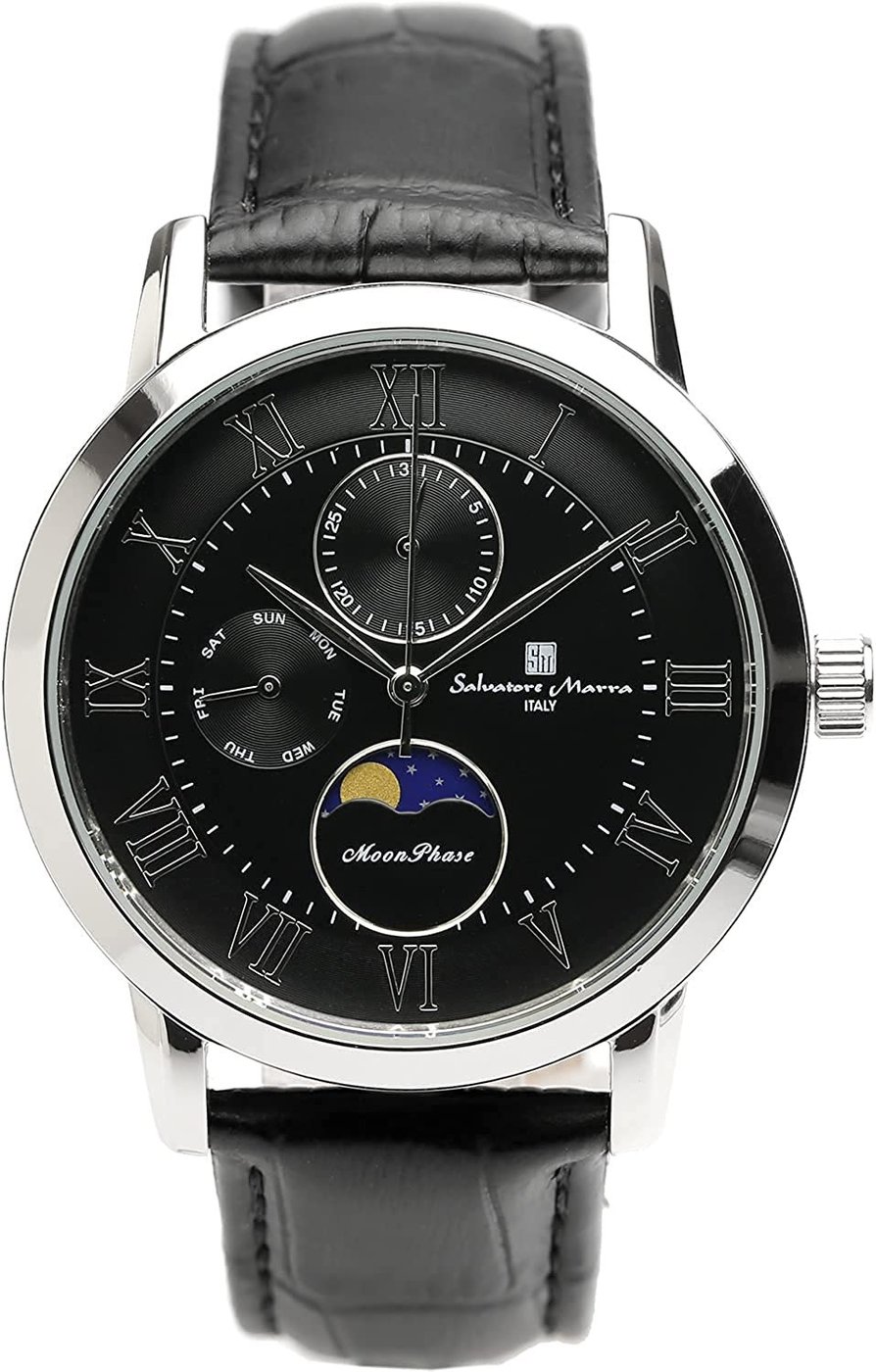 正版Salvatore Marra SM21106-SSBK 男錶手錶皮革錶帶日本代購| Yahoo