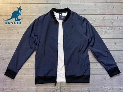塞爾提克~KANGOL 英國袋鼠 薄風衣外套 舒適速乾 運動夾克 飛行外套 經典繡標 藍色爆裂紋