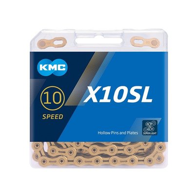 《意生》KMC X10SL鍊條 10速鏈條 十速鏈條 116目 鈦金色 附快扣 公路車 登山越野車可用