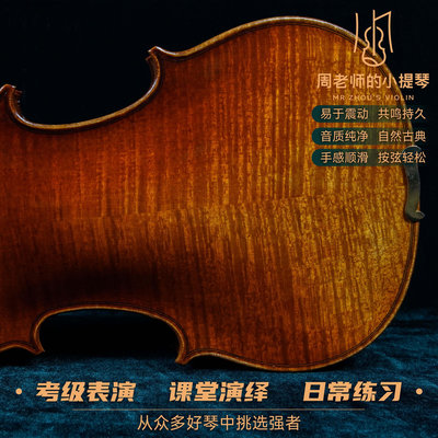 小提琴歐料楓木云杉木初學者標準練習手工小提琴考級演奏學習專業學生手拉琴