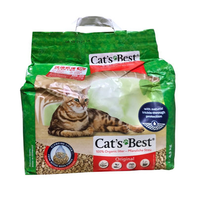 ☆汪喵小舖2店☆ 德國 CAT'S BEST 凱優紅標凝結型木屑砂4.3公斤 ( 10L )