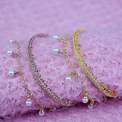 全館免運 Kate Spade 美國家精致飾品 雙層帶鏈蕾絲珍珠懸浮可調節手鏈  可開發票