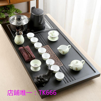 茶具套裝整套功夫茶具套裝家用烏金石茶盤全自動一體式客廳茶臺辦公大茶海