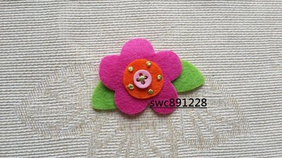 手縫不織布花朵布飾、 髮夾材料、 衣服裝飾DIY材料-B077
