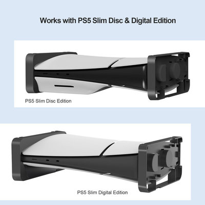 PS5 Slim主機橫放支架PS5 Slim立式支架可收納VR2頭盔耳機配件