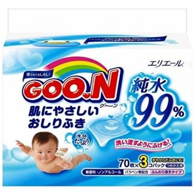 日本【大王】Goon 親膚性 99%純水濕紙巾70張入