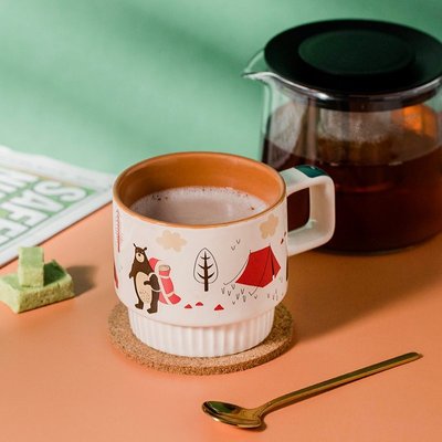 【熱銷精選】西比爾創意陶瓷馬克杯帶勺咖啡杯北歐ins杯子女辦公室家用早餐杯