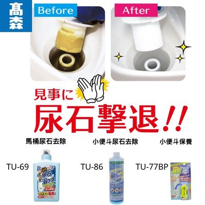 日本原裝超好用TU-86尿垢強力去除劑 日本清潔劑(小便斗專用)在日本為清潔公司、飯店指定首選/日本專業家用清潔劑