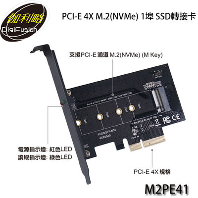【MR3C】 含稅附發票 伽利略 M2PE41 PCI-E 4X 1埠 M.2 NVMe SSD轉接卡