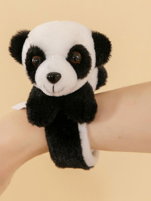 可愛小熊貓啪啪圈玩偶公仔手腕毛絨兒童裝飾手環娃娃禮物女生