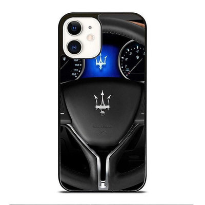 瑪莎拉蒂方向盤標誌防摔保護套適用於手機殼 IPhone 14 Plus 13 P-極致車品店