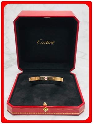 【 RECOVER 名品二手 SOLD OUT】CARTIER LOVE手鐲 玫瑰金 粉鑽