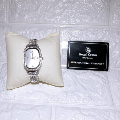 Royal Crown/4663 鑲鑽方酒桶型女錶