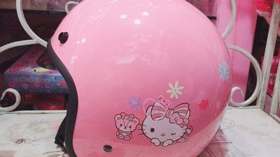 ♥小花凱蒂日本精品♥HelloKitty蝴蝶結玫粉色全罩式安全帽79702201