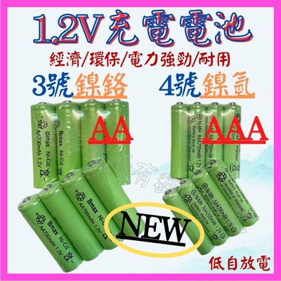 【購生活】綠標 1.2V 3號 4號 AA AAA 充電電池 鎳氫 鎳鉻 充電電池 電池 倍量