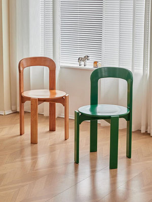 現貨免運實木中古rey餐椅法式餐桌椅設計師復古靠背書桌椅網紅vintage椅子