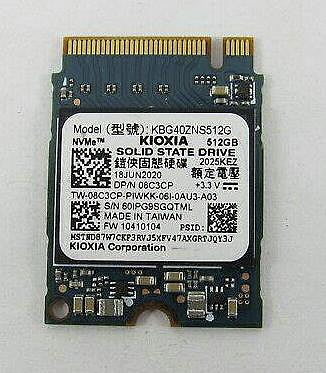 DELL 8C3CP 戴爾 512G 2230 NVME SSD固態硬碟 鎧俠 KBG40ZNS512G