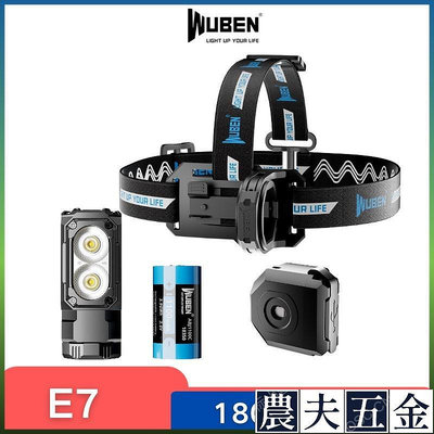 Wuben E7 TYPE-C 可充電頭燈 1800 流明【農夫五金】