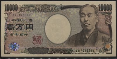 JAPAN (日本紙幣), P106 , 10000-YUAN ,動物 ND(2004) , 品相 全新UNC