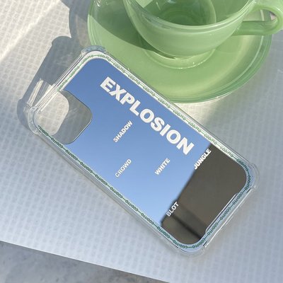 原創explosion鏡面殼高級感歐美適用iPhone12pro蘋果11 xsmax朝華夕拾