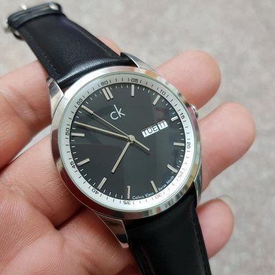 ☆＜經典款＞40mm 大錶徑 SWISS 瑞士錶 簡約 時尚 亮晶晶 CK 男錶 女錶 中性錶 全新真皮錶帶 漂亮 難得好貨 買到賺到