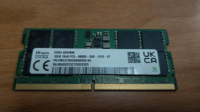 [羊咩咩3C] 海力士SK hynix DDR5 SODIMM 16G 5600 筆記型DDR5記憶體