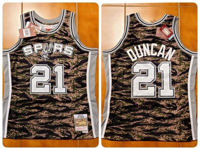 Tim Duncan Mitchell &amp; Ness NBA 虎斑迷彩 異色 球衣 TD 石佛