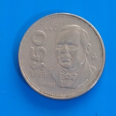 【大三元】美洲錢幣-墨西哥1985年50披索錢幣1枚~銅鎳重 8.5g直徑23.5mm-隨機出貨(8)